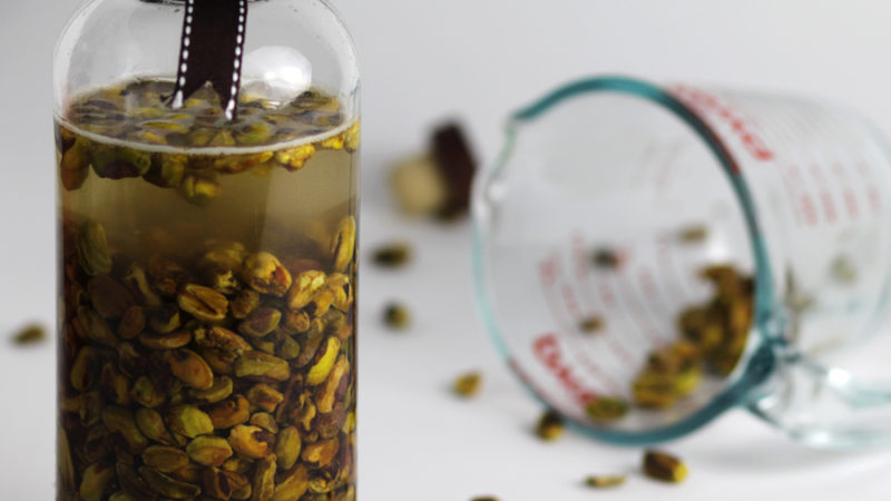 homemade pistachio syrup extract for cocktails