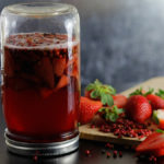 virgin strawberry shrub for romantic cocktail