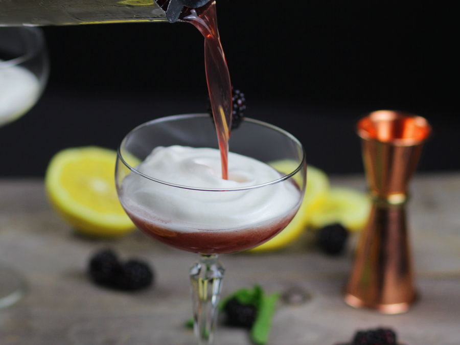 creme de mure cocktail with bourbon