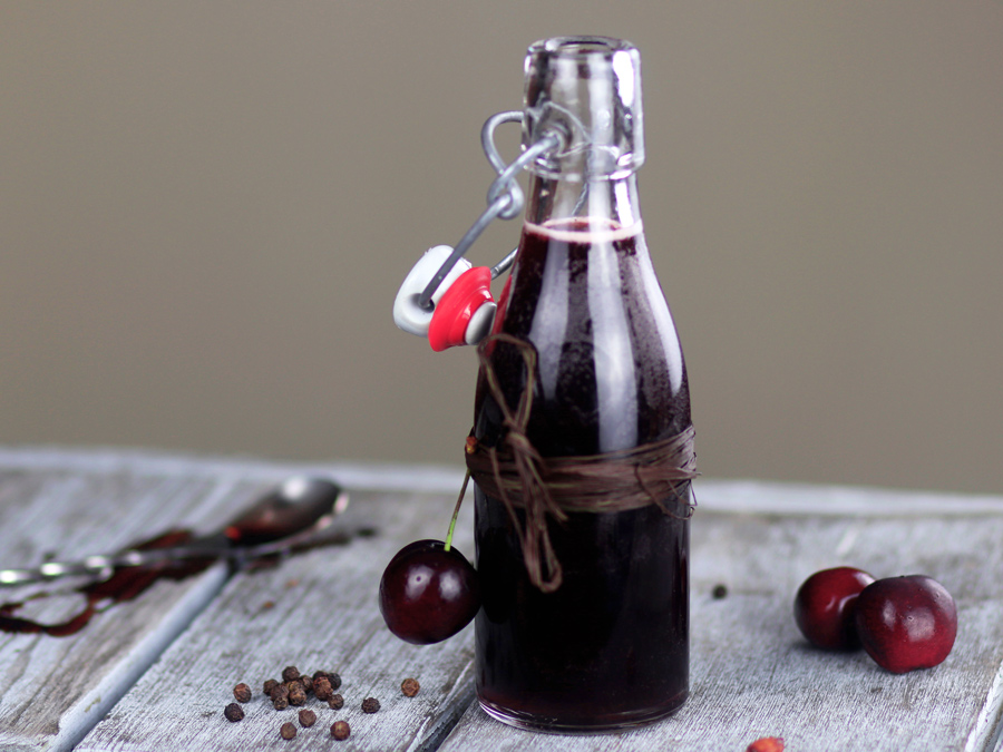 cherry syrup with black peppercorn