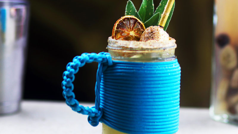 rum cocktail with banana shrub