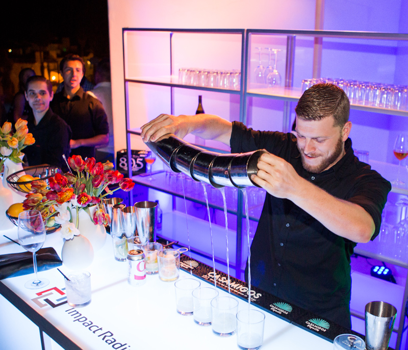 rainbow pour flair bartending