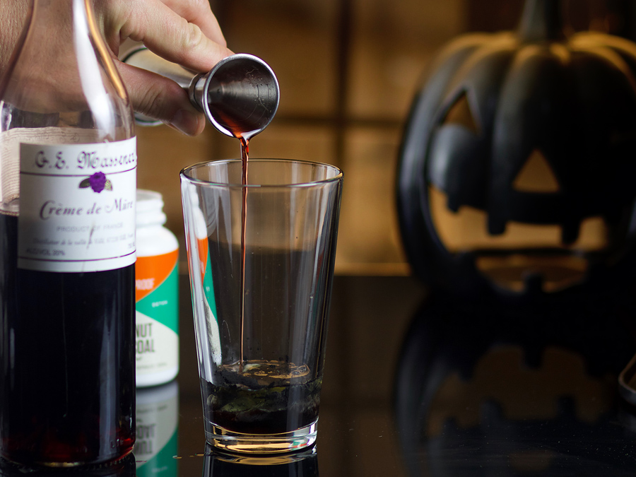 black halloween cocktail