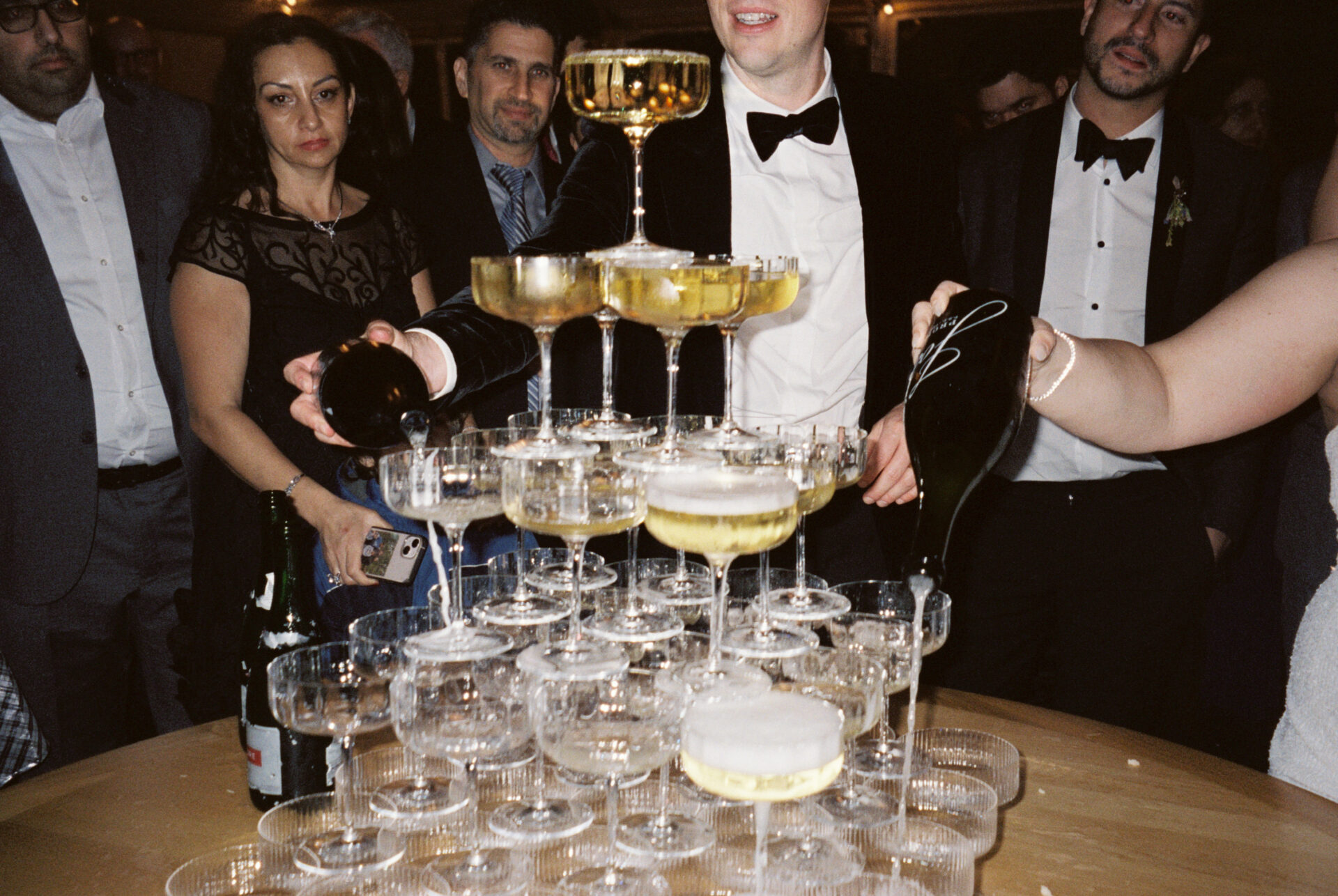 Bar service with champgane tower service